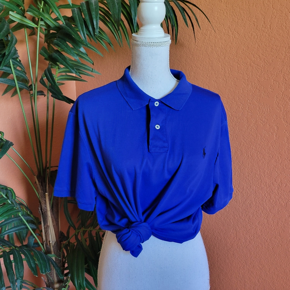 3/$25 Polo Ralph Lauren Pima Soft Touch Royal Blue Polo Shirt Unisex Large